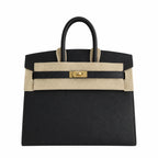 Birkin 25 Sellier 89 Black Epsom Gold Hardware — Distinctive Carryall Silhouette