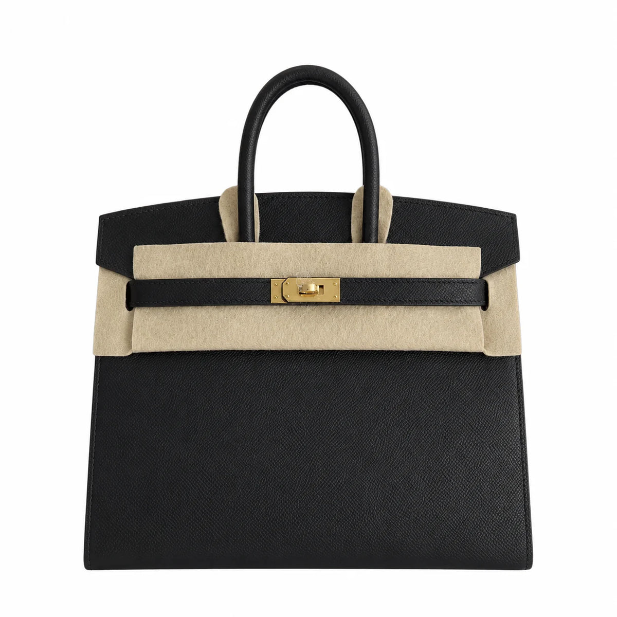 Birkin 25 Sellier 89 Black Epsom Gold Hardware — Distinctive Carryall Silhouette