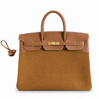Birkin 40 Retourne in Gold Swift Leather and Suede Grizzly (Gold Hardware) — Sophisticated Tote Style