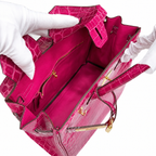 Birkin Style 25/30/35 Retourne in Rose Schéhérazade Crocodile-Embossed Leather (Gold Hardware) — Streamlined Structured Bag