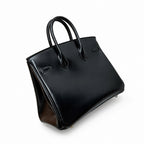 Birkin 25 in Noir Boxcalf Leather (Gold Hardware) — Refined Structured Tote