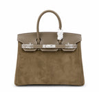 Birkin 30 Etoupe Swift Leather and Suede Splicing Bag — Distinctive Carryall Silhouette