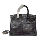 Birkin Black Matte Niloticus Crocodile Gold Hardware — Sophisticated Tote Style