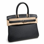 Birkin Ghillies 30 Total Black Leather Top-Handle Bag — Structured Top-Handle Tote
