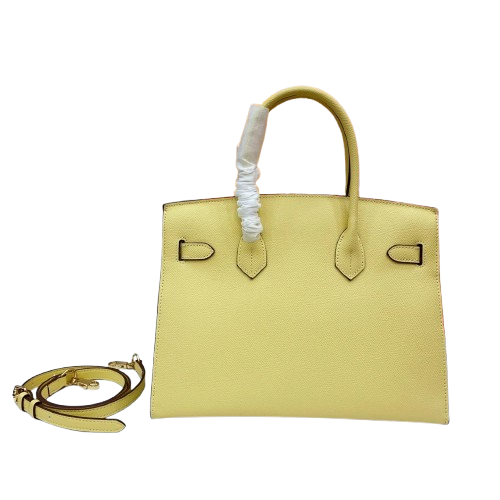 Birkin Style 25/30 Sellier in Lime Epsom Leather (Gold Hardware) — Timeless Structured Handbag