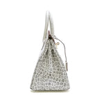 Birkin Bag Crocodile-Grain Cowhide Leather Gold Hardware — Elegant Hand-Carry Design