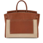 Birkin 35 L'Envers Edition Fauve Barenia Faubourg Palladium Hardware — Distinctive Carryall Silhouette