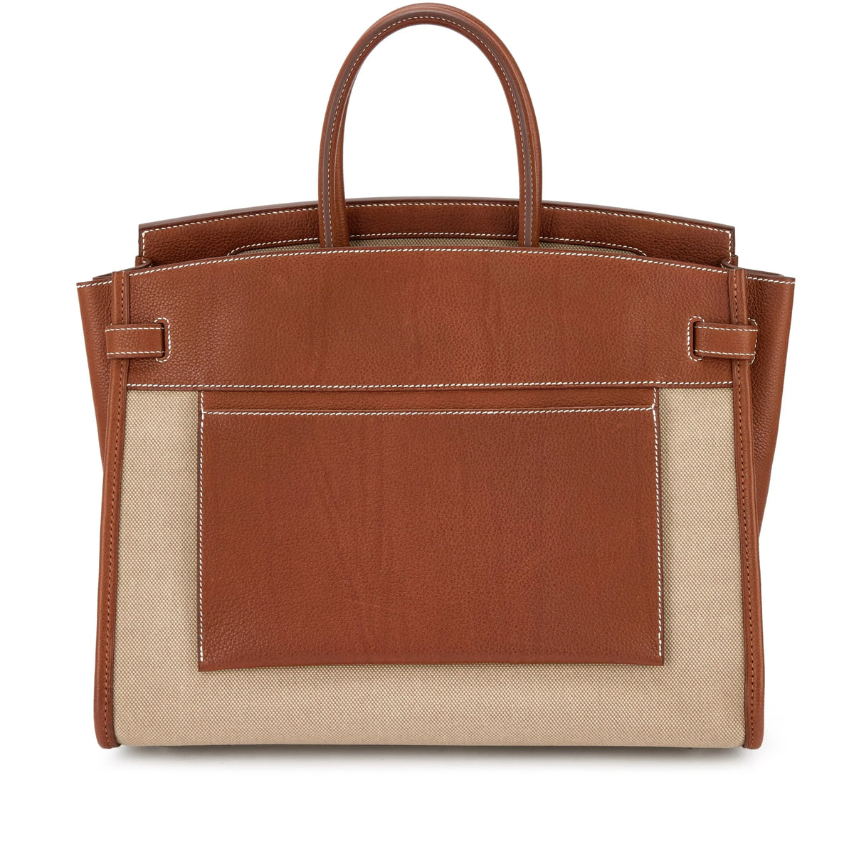 Birkin 35 L'Envers Edition Fauve Barenia Faubourg Palladium Hardware — Distinctive Carryall Silhouette