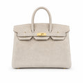 Birkin 35 Retourne in Etoupe Suede Grizzly (Gold Hardware) — Distinctive Carryall Silhouette
