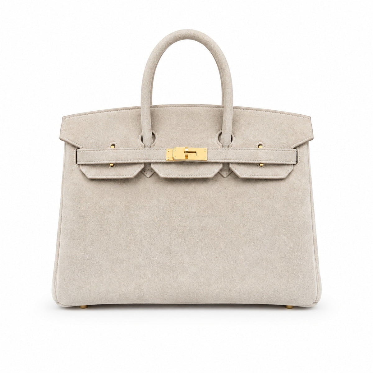 Birkin 35 Retourne in Etoupe Suede Grizzly (Gold Hardware) — Distinctive Carryall Silhouette