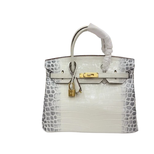 Birkin Bag Crocodile-Grain Cowhide Leather Gold Hardware — Elegant Hand-Carry Design