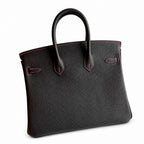 Mini Birkin 25cm Officier Edition in Chocolate Brown Togo & Pink Swift Calfskin — Distinctive Carryall Silhouette