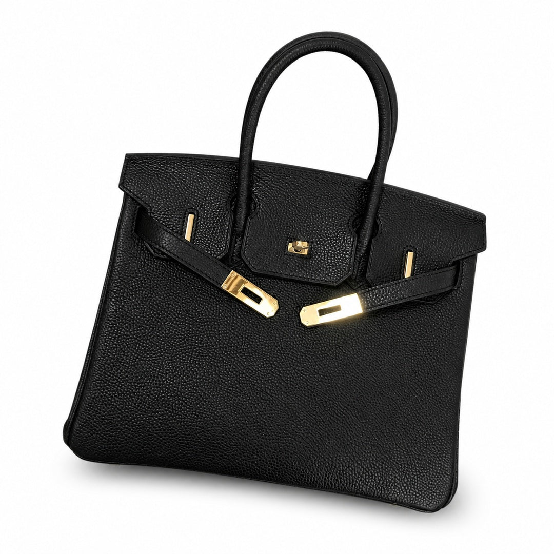 Birkin Retourne in Noir Togo Leather with Contrast Interior (Gold Hardware) — Timeless Structured Handbag