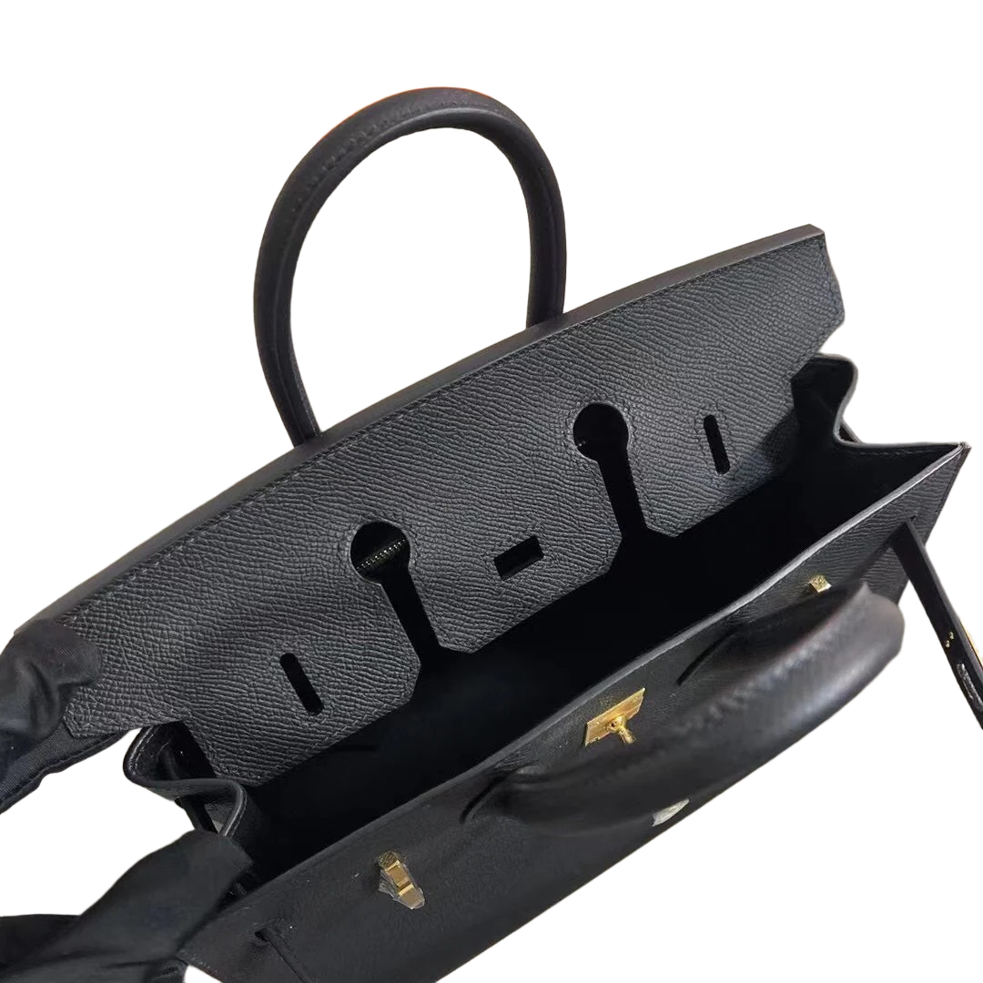 Birkin 25 Sellier 89 Black Epsom Gold Hardware — Distinctive Carryall Silhouette