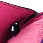 Birkin Blue Croc Embossement Leather Handbags Metal Lock Satchel Bag — Structured Top-Handle Tote