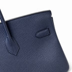 Birkin 30 Retourne in Etoupe Suede Grizzly with White Stitching (Gold Hardware) — Structured Top-Handle Tote