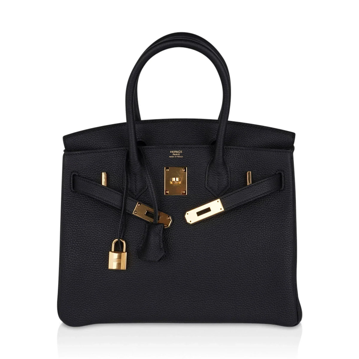 Birkin 30 Bag Black Togo Leather with Gold Hardware — Structured Top-Handle Tote