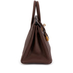 Birkin 25 Gold Hardware Chocolat Togo Quilted Epsom Leather Golden Lock — Timeless Structured Handbag