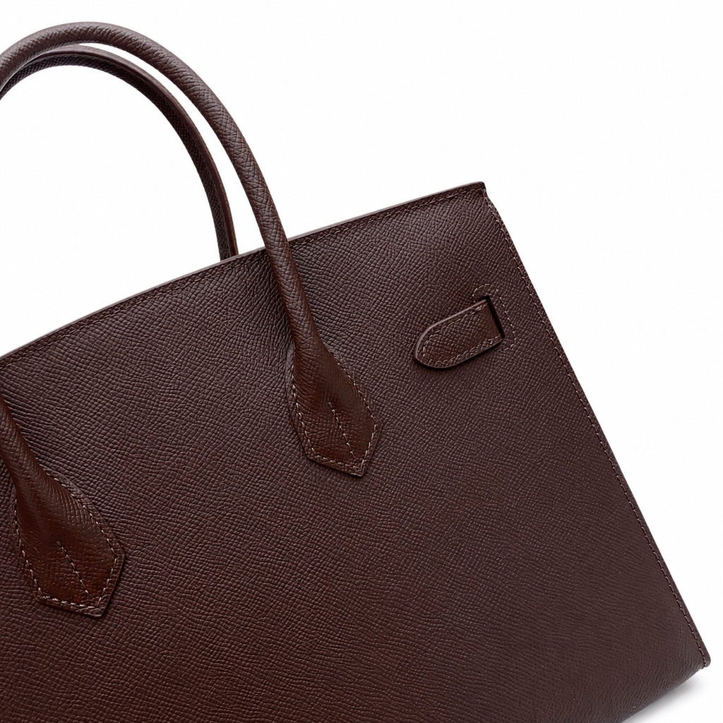 Birkin Style 25/30 Sellier in Chocolat Epsom Leather (Gold Hardware) — Elegant Hand-Carry Design