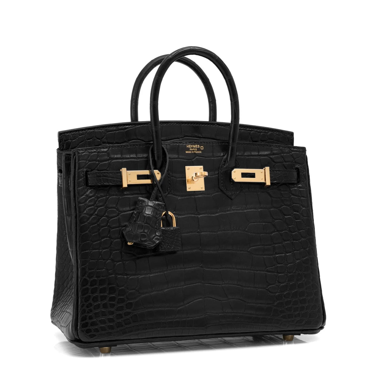 Black Matte Alligator Baby Birkin 20cm Gold Hardware — Streamlined Structured Bag