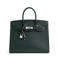 Birkin 30 Style Sellier in Vert Cypress Smooth Leather (Palladium Hardware) — Timeless Structured Handbag