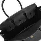 Birkin Retourne in Noir Togo Leather with Contrast Interior (Gold Hardware) — Timeless Structured Handbag