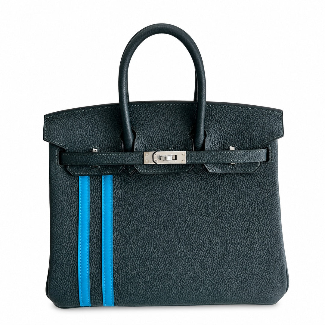 Mini Birkin 25cm Officier Edition in Cypress Green Togo & Swift Calfskin — Refined Structured Tote