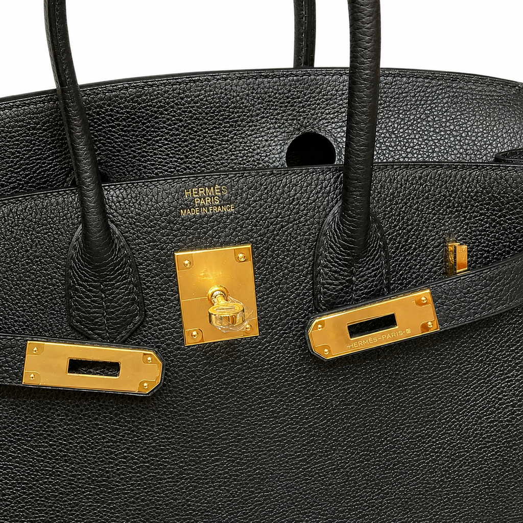 Birkin 30 Retourne in Noir Togo Leather (Gold Hardware) — Refined Structured Tote