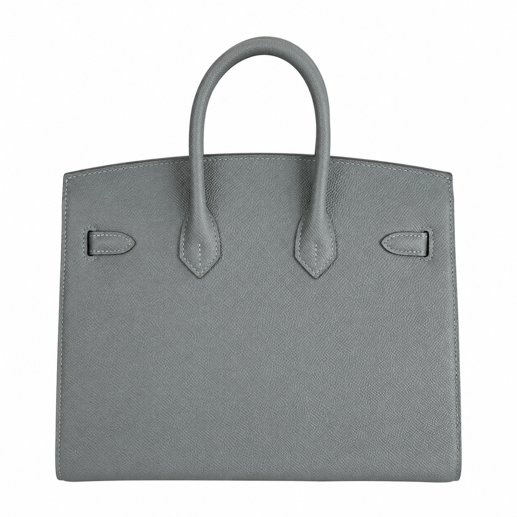 Birkin 25 Sellier 63 Vert Amande Epsom Silver Hardware — Timeless Structured Handbag