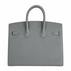 Birkin 25 Sellier 63 Vert Amande Epsom Silver Hardware — Timeless Structured Handbag