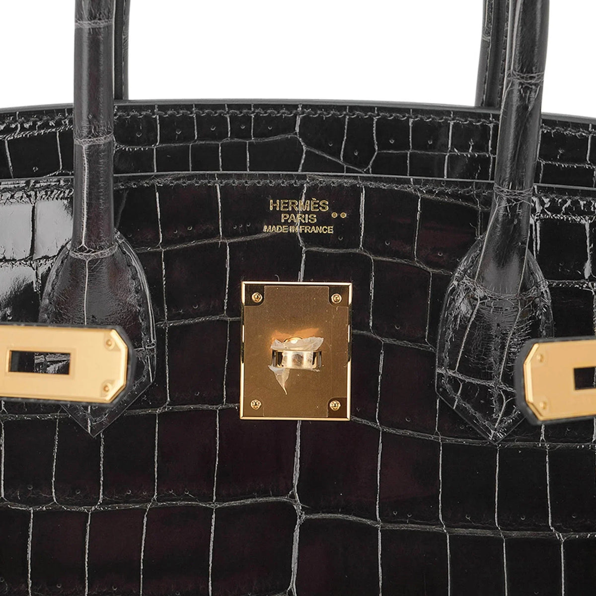 Birkin Bag, Crocodile-Grain Top-Grain Cowhide Leather, In-Seam Gold Hardware — Refined Structured Tote