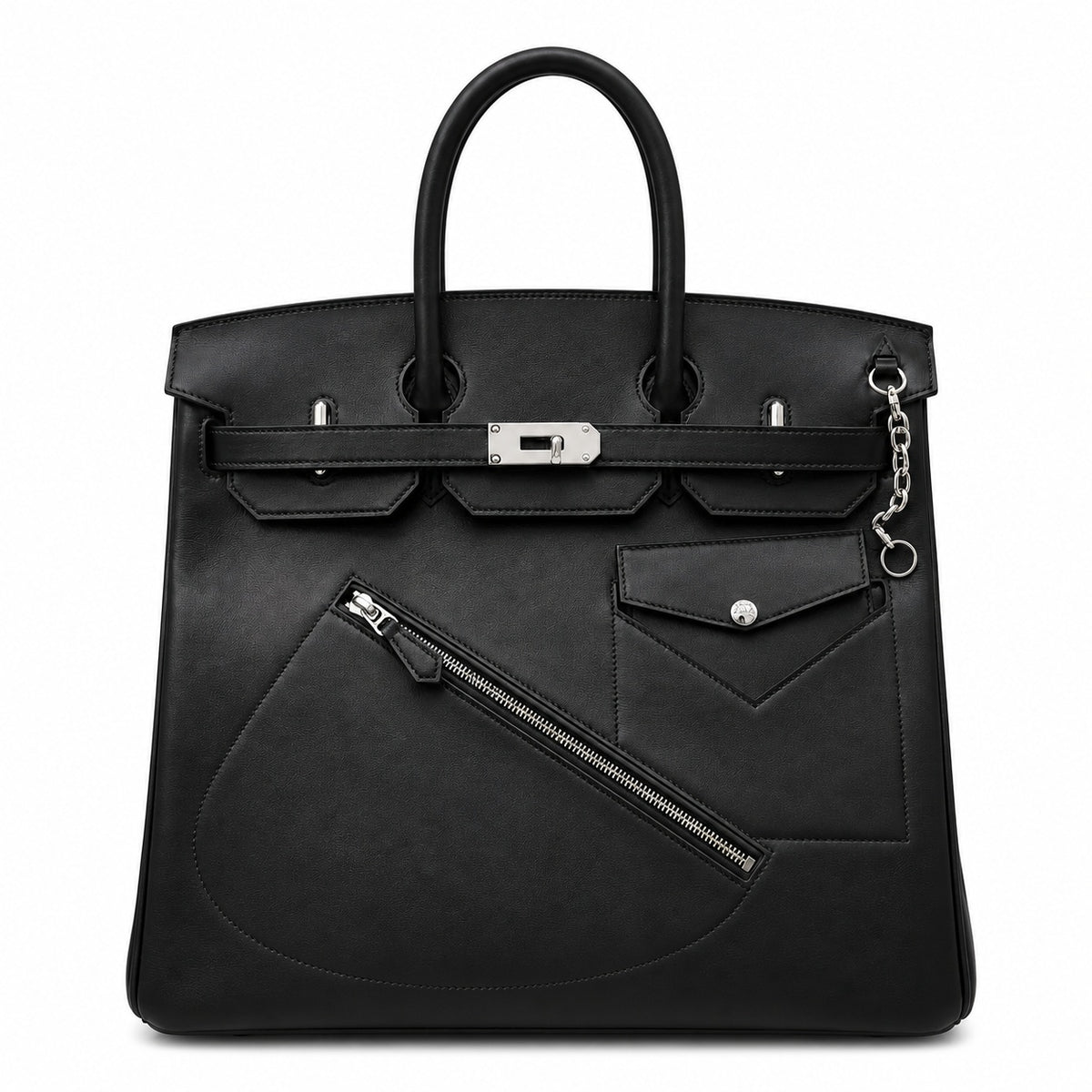 Birkin 40 Rock Sellier in Noir Swift Leather (Palladium Hardware) — Timeless Structured Handbag