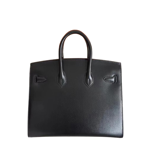 Birkin 25 Sellier Noir Box Calf Leather Gold Hardware — Streamlined Structured Bag
