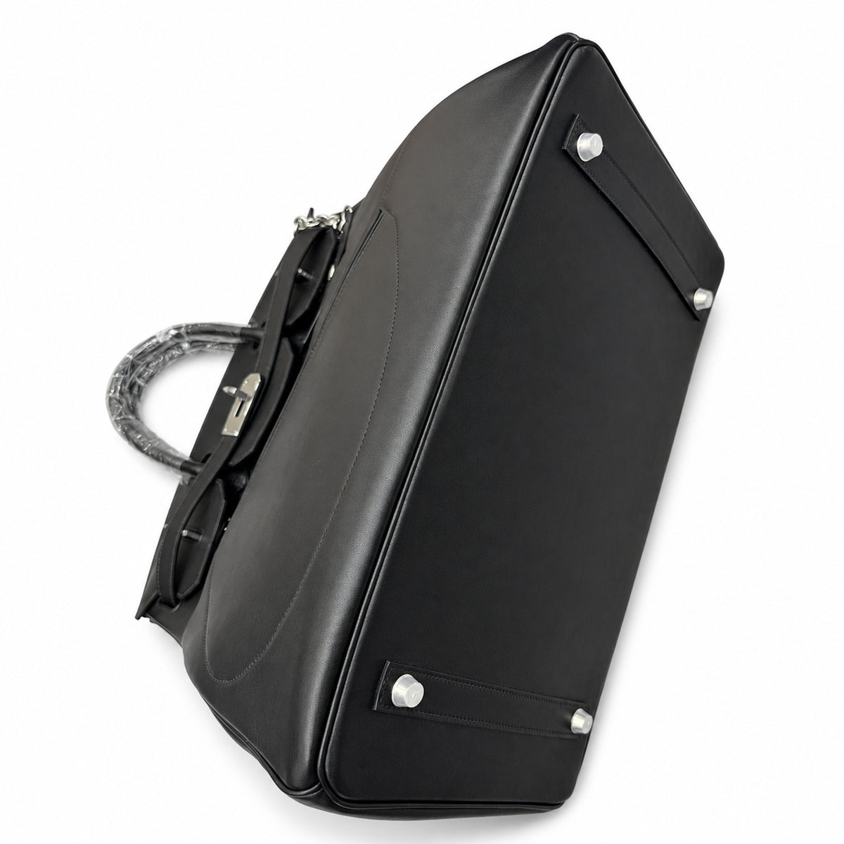 Birkin 40 Rock Sellier in Noir Swift Leather (Palladium Hardware) — Timeless Structured Handbag