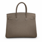 Birkin 30 Retourne in Etoupe Togo Leather with White Stitching (Gold Hardware) — Distinctive Carryall Silhouette