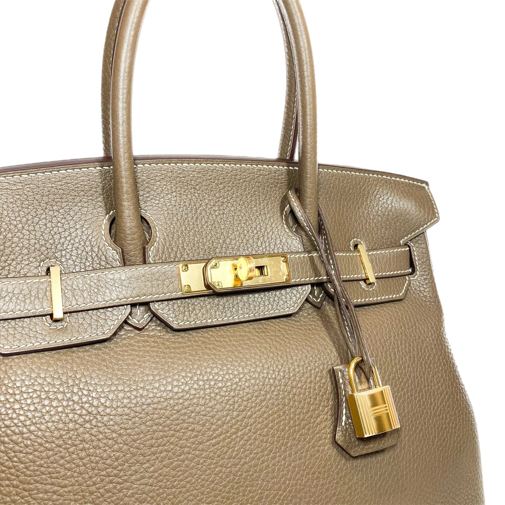 Birkin bag made of extremely Togo Birkin 30 Etoupe — Structured Top-Handle Tote
