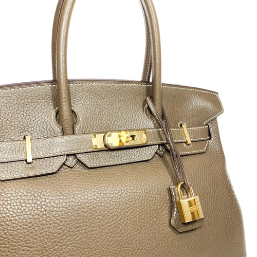 Birkin bag made of extremely Togo Birkin 30 Etoupe — Structured Top-Handle Tote