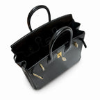 Birkin 25 in Noir Boxcalf Leather (Gold Hardware) — Refined Structured Tote
