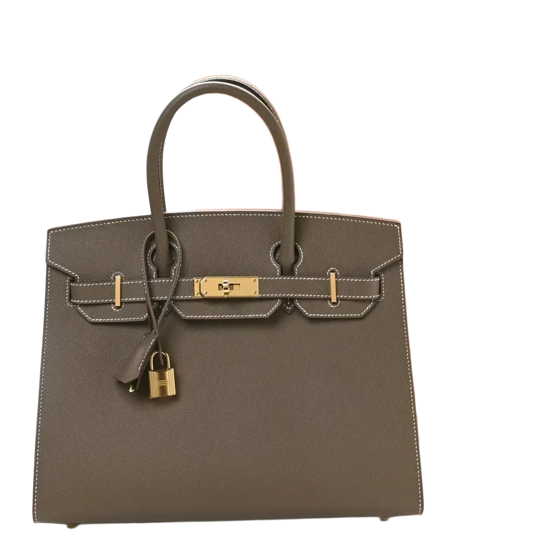 Birkin Sellier 30 Etoupe Epsom Quilted Epsom Leather — Elegant Hand-Carry Design
