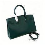 Birkin 30 Style Sellier in Vert Cypress Smooth Leather (Palladium Hardware) — Timeless Structured Handbag