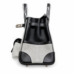 Birkin Cargo 25 Black Leather and Ecru Canvas Multi-Pocket Mini Bag — Classic Hand-Carry Tote