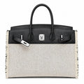 Birkin 35 Fray Fray Black Leather and Fringed Canvas Bag — Timeless Structured Handbag