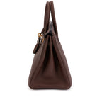 Birkin 25 Gold Hardware Chocolat Togo Quilted Epsom Leather Golden Lock — Timeless Structured Handbag