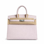 Hermès Birkin 25 Sellier Mauve Pale Epsom Silver Hardware — Polished Top-Handle Bag