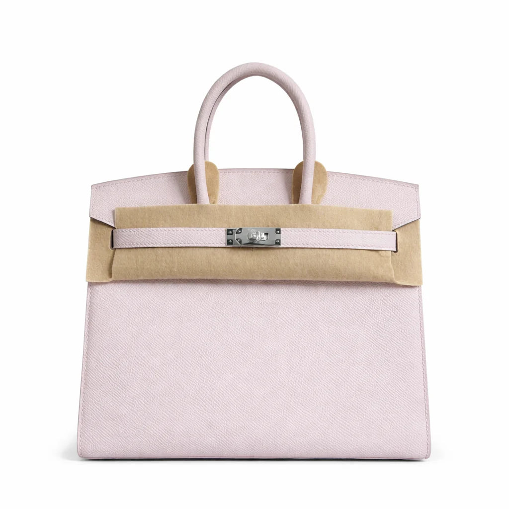 Hermès Birkin 25 Sellier Mauve Pale Epsom Silver Hardware — Polished Top-Handle Bag