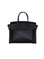 Birkin à l'envers, Black canvas & all Black colorway — Versatile Top-Handle Handbag