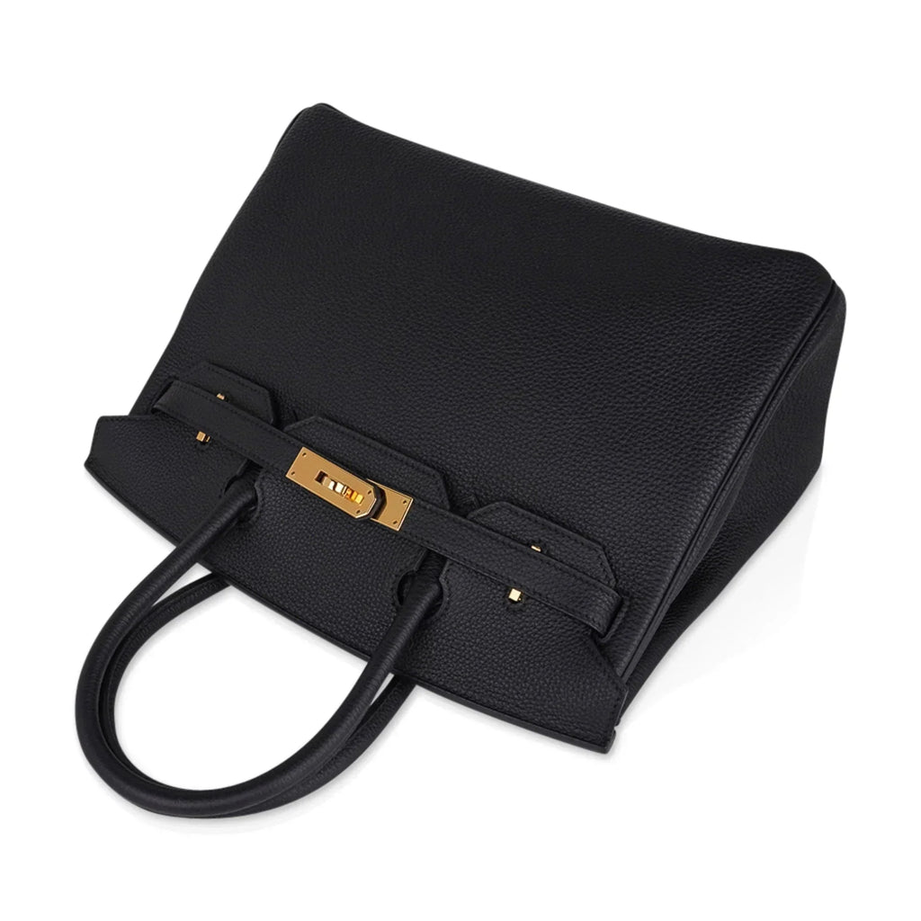 Birkin 30 Bag Black Togo Leather with Gold Hardware — Structured Top-Handle Tote