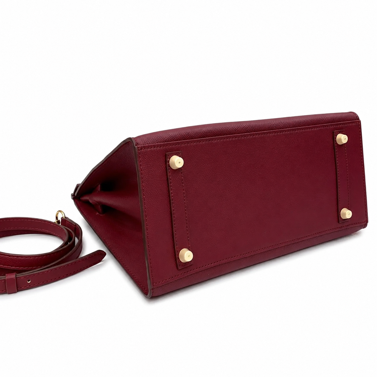 Birkin Style 25/30 Sellier in Bordeaux Epsom Leather (Gold Hardware) — Versatile Top-Handle Handbag