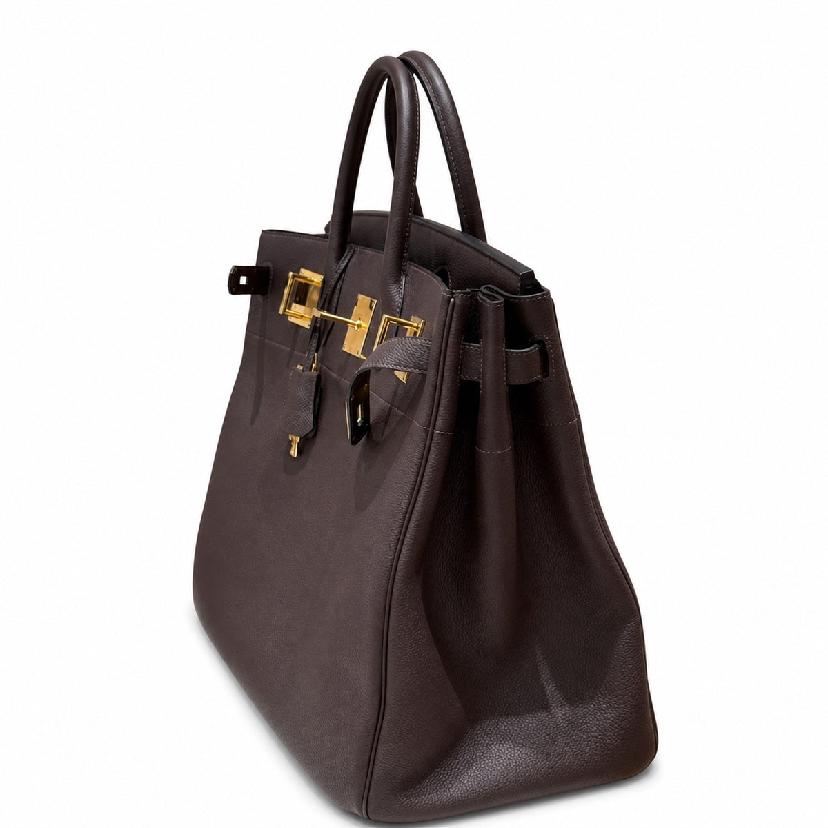 Large Birkin HAC 40cm Men's Tote in Premium Chocolate Brown Togo Cowhide — Streamlined Structured Bag