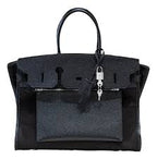 Birkin à l'envers, Black canvas & all Black colorway — Versatile Top-Handle Handbag